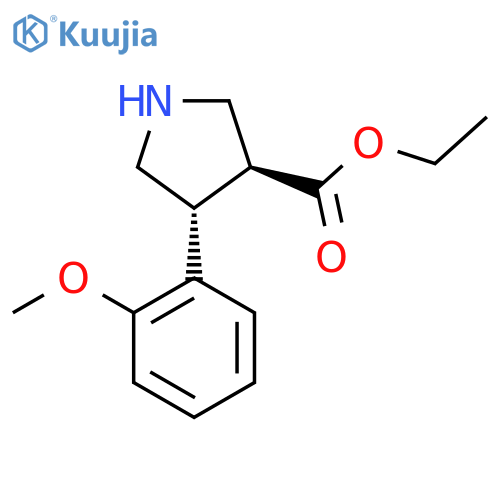 rac-ethyl (3R,4S)-4-(2-methoxyphenyl)pyrrolidine-3-carboxylate structure