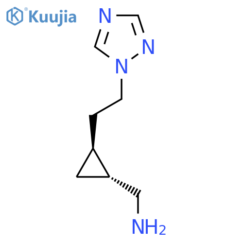 rac-(1R,2S)-2-2-(1H-1,2,4-triazol-1-yl)ethylcyclopropylmethanamine structure