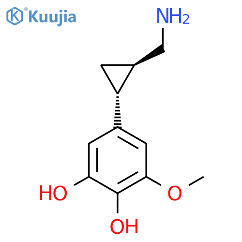 rac-5-(1R,2R)-2-(aminomethyl)cyclopropyl-3-methoxybenzene-1,2-diol structure