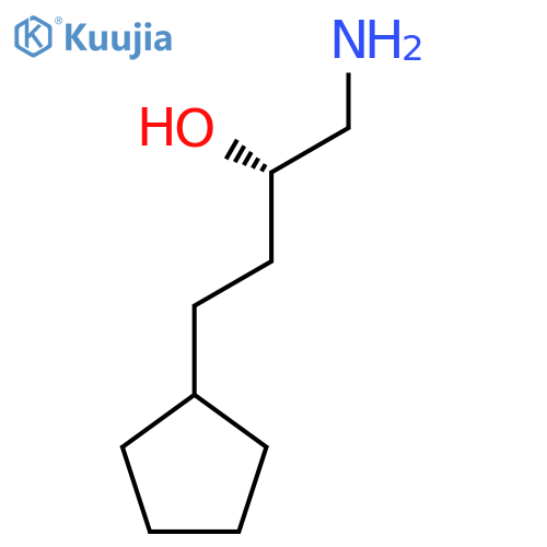 (2S)-1-amino-4-cyclopentylbutan-2-ol structure