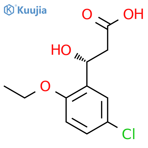 (3R)-3-(5-chloro-2-ethoxyphenyl)-3-hydroxypropanoic acid structure