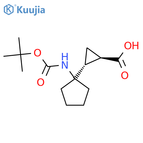 rac-(1R,2R)-2-(1-{(tert-butoxy)carbonylamino}cyclopentyl)cyclopropane-1-carboxylic acid structure