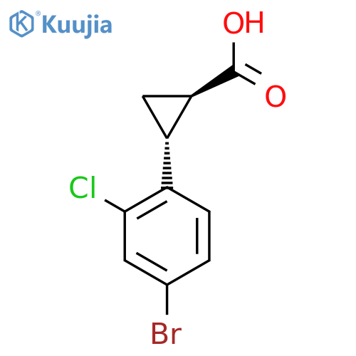 (1R,2R)-2-(4-Bromo-2-chlorophenyl)cyclopropane-1-carboxylic acid structure
