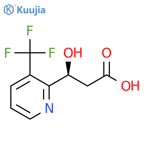 (3S)-3-hydroxy-3-3-(trifluoromethyl)pyridin-2-ylpropanoic acid structure