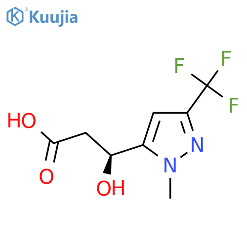 (3S)-3-hydroxy-3-1-methyl-3-(trifluoromethyl)-1H-pyrazol-5-ylpropanoic acid structure
