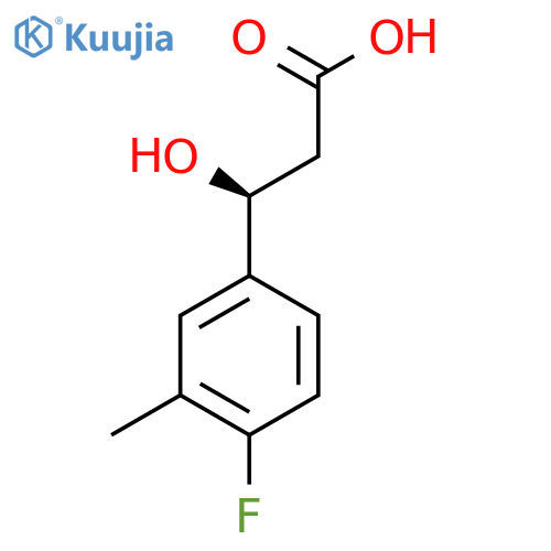 (3S)-3-(4-fluoro-3-methylphenyl)-3-hydroxypropanoic acid structure