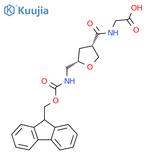 rac-2-{(3R,5R)-5-({(9H-fluoren-9-yl)methoxycarbonyl}amino)methyloxolan-3-ylformamido}acetic acid structure