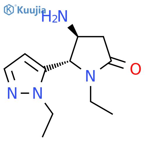 4-amino-1-ethyl-5-(1-ethyl-1H-pyrazol-5-yl)pyrrolidin-2-one structure