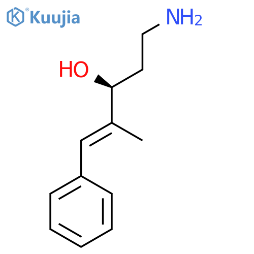(3S)-5-amino-2-methyl-1-phenylpent-1-en-3-ol structure