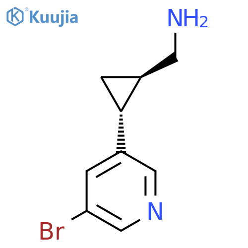 rac-(1R,2R)-2-(5-bromopyridin-3-yl)cyclopropylmethanamine structure
