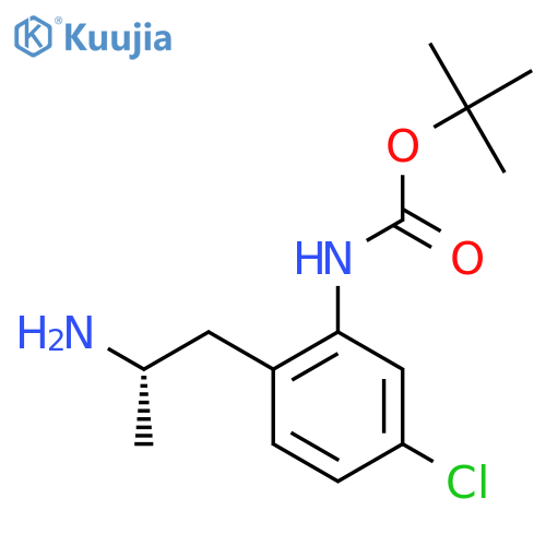 tert-butyl N-{2-(2S)-2-aminopropyl-5-chlorophenyl}carbamate structure