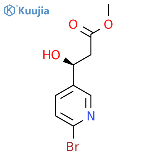 methyl (3S)-3-(6-bromopyridin-3-yl)-3-hydroxypropanoate structure