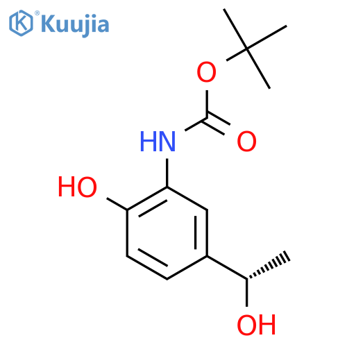 tert-butyl N-{2-hydroxy-5-(1S)-1-hydroxyethylphenyl}carbamate structure