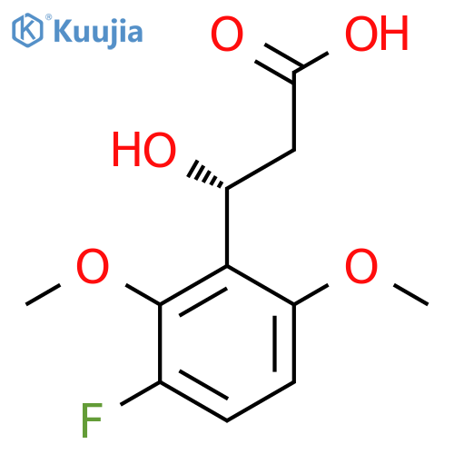 (3R)-3-(3-fluoro-2,6-dimethoxyphenyl)-3-hydroxypropanoic acid structure