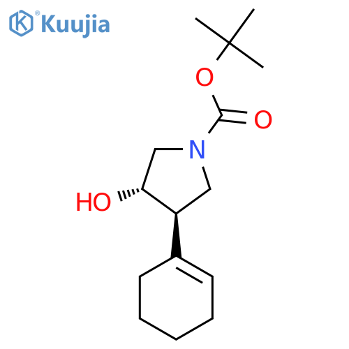 rac-tert-butyl (3R,4S)-3-(cyclohex-1-en-1-yl)-4-hydroxypyrrolidine-1-carboxylate structure
