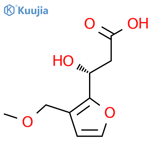 (3R)-3-hydroxy-3-3-(methoxymethyl)furan-2-ylpropanoic acid structure