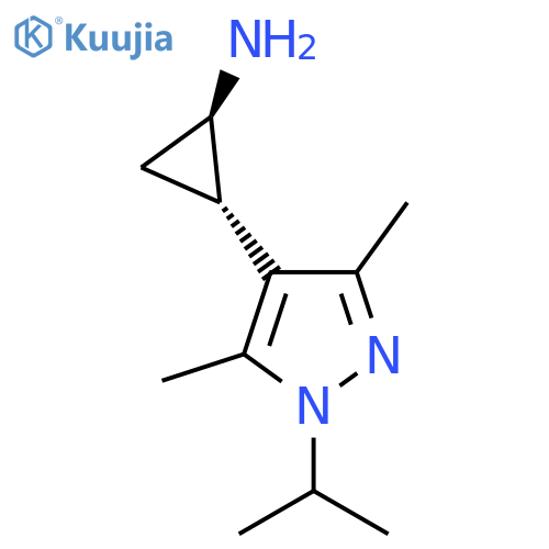 rac-(1R,2S)-2-3,5-dimethyl-1-(propan-2-yl)-1H-pyrazol-4-ylcyclopropan-1-amine structure
