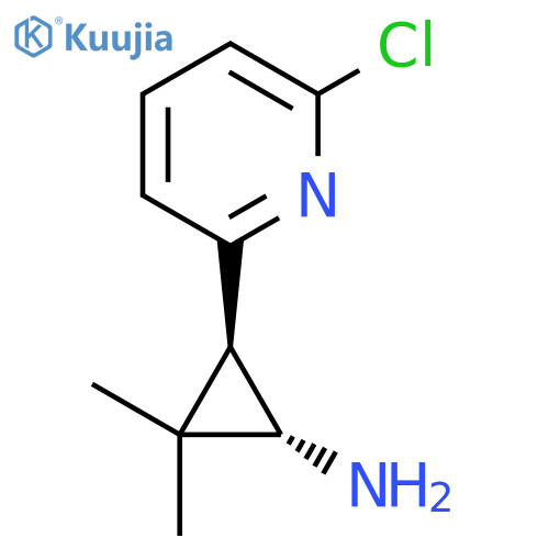 rac-(1R,3S)-3-(6-chloropyridin-2-yl)-2,2-dimethylcyclopropan-1-amine structure