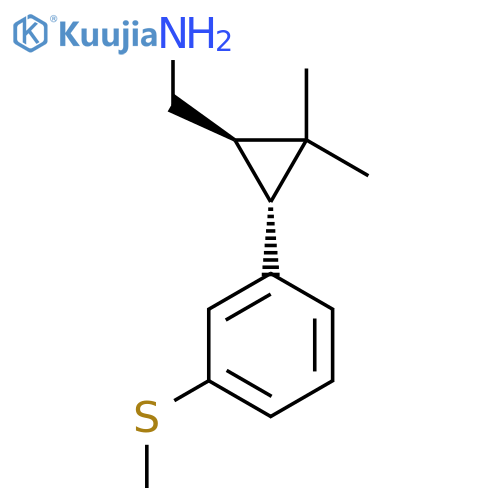 rac-(1R,3R)-2,2-dimethyl-3-3-(methylsulfanyl)phenylcyclopropylmethanamine structure