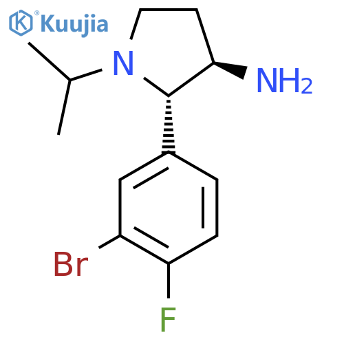 2-(3-bromo-4-fluorophenyl)-1-(propan-2-yl)pyrrolidin-3-amine structure