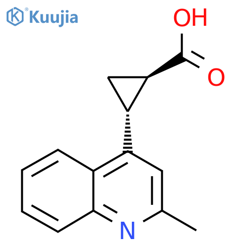 rac-(1R,2R)-2-(2-methylquinolin-4-yl)cyclopropane-1-carboxylic acid structure
