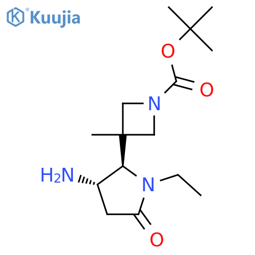 tert-butyl 3-(3-amino-1-ethyl-5-oxopyrrolidin-2-yl)-3-methylazetidine-1-carboxylate structure