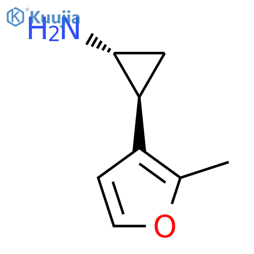rac-(1R,2S)-2-(2-methylfuran-3-yl)cyclopropan-1-amine structure