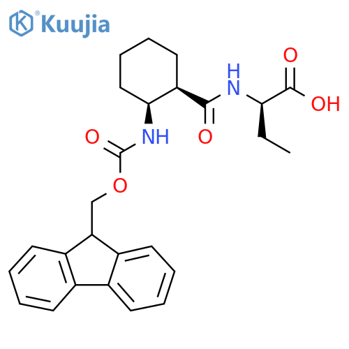 (2R)-2-{(1RS,2SR)-2-({(9H-fluoren-9-yl)methoxycarbonyl}amino)cyclohexylformamido}butanoic acid structure