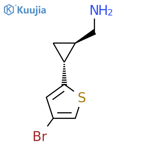 rac-(1R,2R)-2-(4-bromothiophen-2-yl)cyclopropylmethanamine structure
