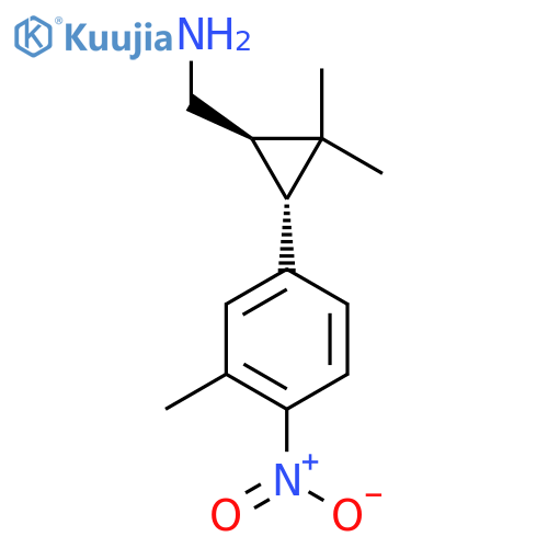 rac-(1R,3R)-2,2-dimethyl-3-(3-methyl-4-nitrophenyl)cyclopropylmethanamine structure