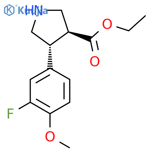 rac-ethyl (3R,4S)-4-(3-fluoro-4-methoxyphenyl)pyrrolidine-3-carboxylate structure