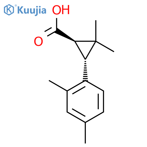 rac-(1R,3R)-3-(2,4-dimethylphenyl)-2,2-dimethylcyclopropane-1-carboxylic acid structure