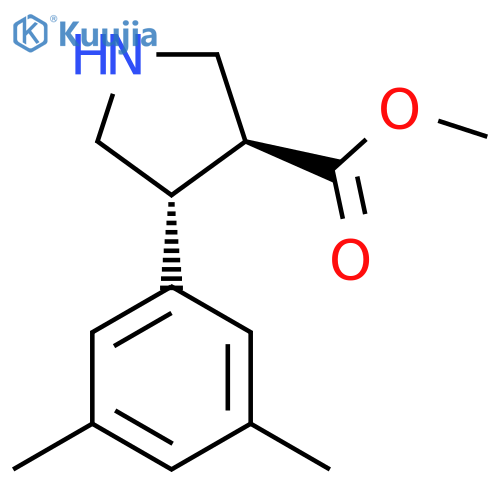 rac-methyl (3R,4S)-4-(3,5-dimethylphenyl)pyrrolidine-3-carboxylate structure