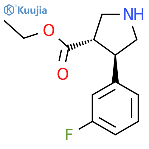 rac-ethyl (3R,4S)-4-(3-fluorophenyl)pyrrolidine-3-carboxylate structure