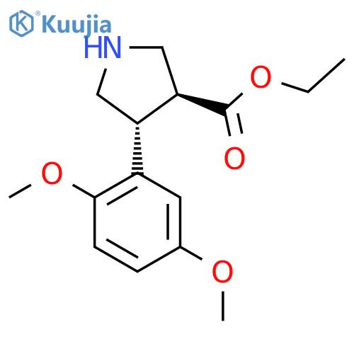 rac-ethyl (3R,4S)-4-(2,5-dimethoxyphenyl)pyrrolidine-3-carboxylate structure