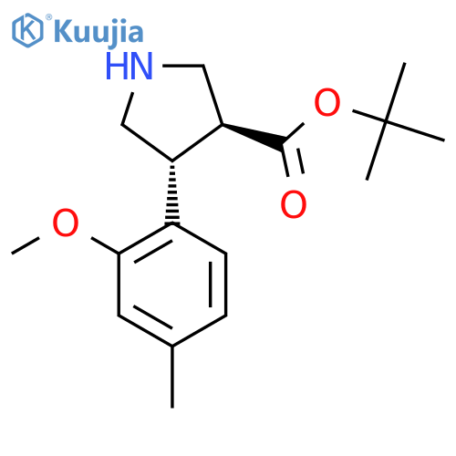 rac-tert-butyl (3R,4S)-4-(2-methoxy-4-methylphenyl)pyrrolidine-3-carboxylate structure