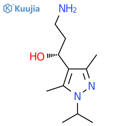(1R)-3-amino-1-3,5-dimethyl-1-(propan-2-yl)-1H-pyrazol-4-ylpropan-1-ol structure
