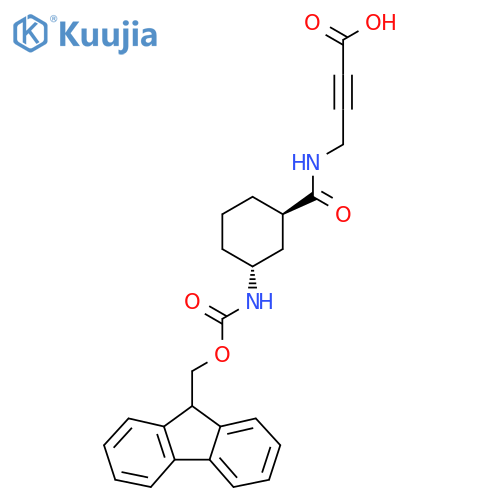 rac-4-{(1R,3R)-3-({(9H-fluoren-9-yl)methoxycarbonyl}amino)cyclohexylformamido}but-2-ynoic acid structure