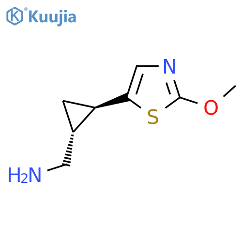 rac-(1R,2R)-2-(2-methoxy-1,3-thiazol-5-yl)cyclopropylmethanamine structure