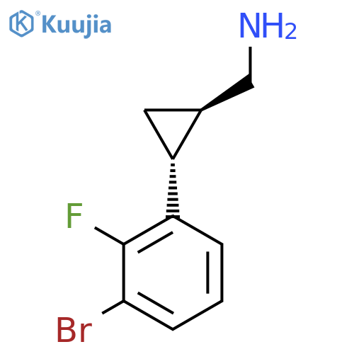 rac-(1R,2R)-2-(3-bromo-2-fluorophenyl)cyclopropylmethanamine structure