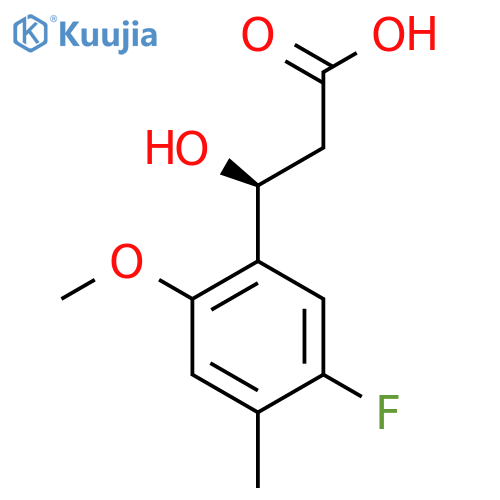 (3S)-3-(5-fluoro-2-methoxy-4-methylphenyl)-3-hydroxypropanoic acid structure