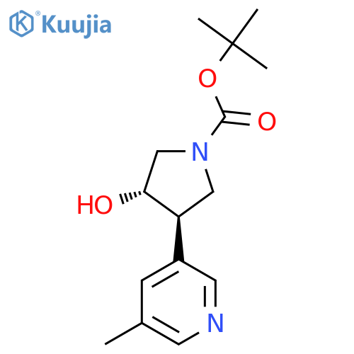 rac-tert-butyl (3R,4S)-3-hydroxy-4-(5-methylpyridin-3-yl)pyrrolidine-1-carboxylate structure