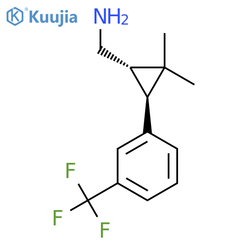 rac-(1R,3R)-2,2-dimethyl-3-3-(trifluoromethyl)phenylcyclopropylmethanamine structure