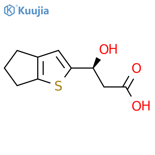 (3S)-3-{4H,5H,6H-cyclopentabthiophen-2-yl}-3-hydroxypropanoic acid structure