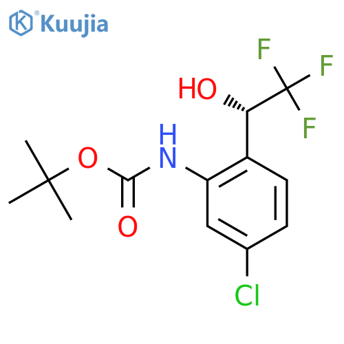 tert-butyl N-{5-chloro-2-(1S)-2,2,2-trifluoro-1-hydroxyethylphenyl}carbamate structure