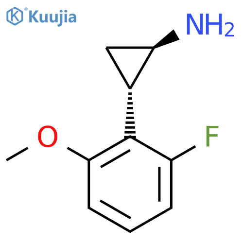 rac-(1R,2S)-2-(2-fluoro-6-methoxyphenyl)cyclopropan-1-amine structure
