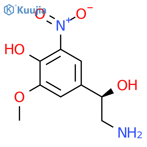 4-(1R)-2-amino-1-hydroxyethyl-2-methoxy-6-nitrophenol structure
