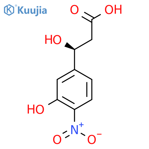 (3S)-3-hydroxy-3-(3-hydroxy-4-nitrophenyl)propanoic acid structure