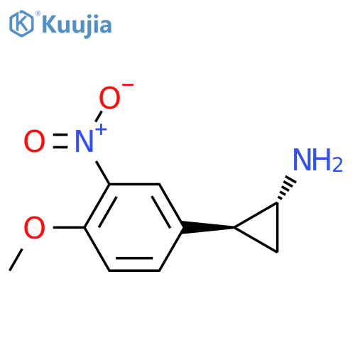 rac-(1R,2S)-2-(4-methoxy-3-nitrophenyl)cyclopropan-1-amine structure