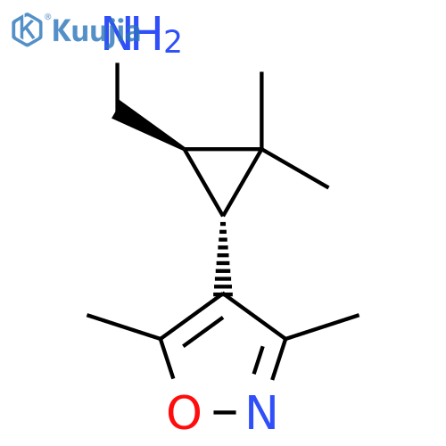 rac-(1R,3R)-3-(dimethyl-1,2-oxazol-4-yl)-2,2-dimethylcyclopropylmethanamine structure